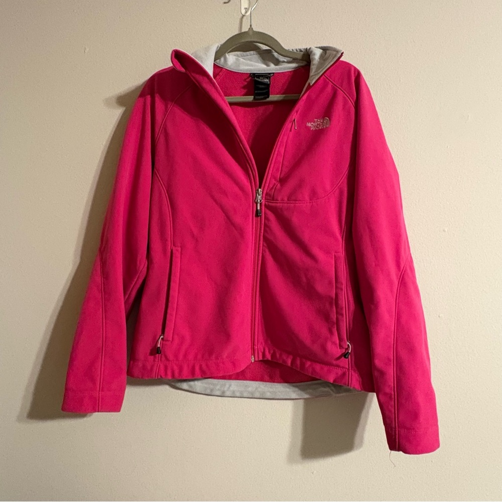 The North Face Women's Vibrant Pink Fleece Lined Soft Shell Jacket